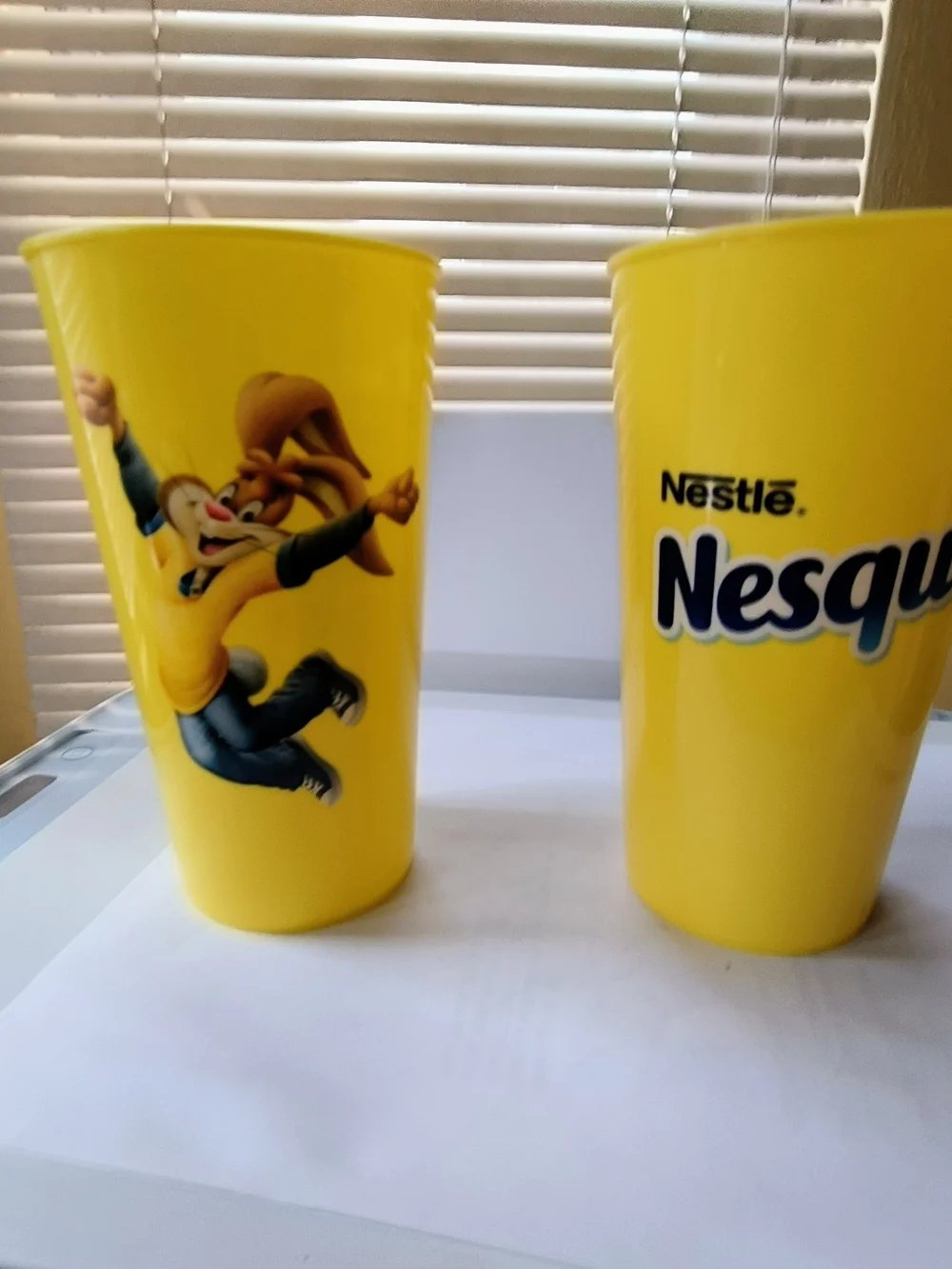 Nestle Nesquick Yellow Character Plastic Cups - Set of 2